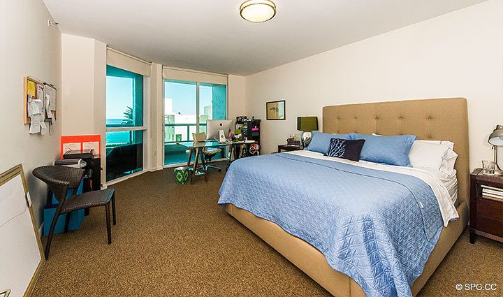 Master Bedroom inside Residence 803 at Las Olas Beach Club, Luxury Oceanfront Condos in Fort Lauderdale, Florida 33316.