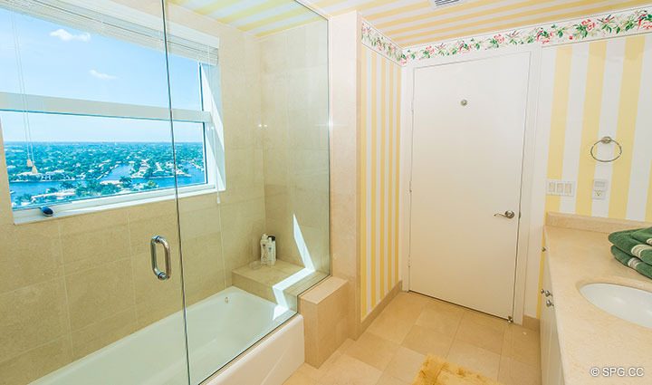 Guest Bathroom inside Residence 20E, Tower 2 at The Palms, Luxury Oceanfront Condominiums Fort Lauderdale, Florida 33305