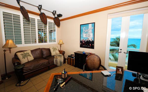 View from Den / Office - Oceanfront Villa VI, The Palms luxury oceanfront condo, 2130 North Ocean Boulevard, Fort Lauderdale Beach, Florida 33305