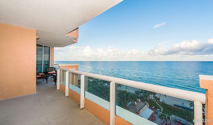 Oceanfront Terrace at Residence 1106 at Acqualina, Luxury Oceanfront Condominiums in Sunny Isles Beach, Florida 33160