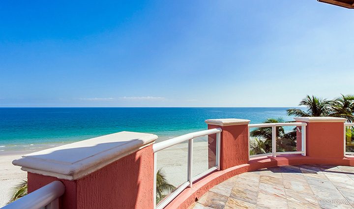 Master Suite Terrace for Oceanfront Villa 1 at The Palms, Luxury Oceanfront Condominiums Fort Lauderdale, Florida 33305