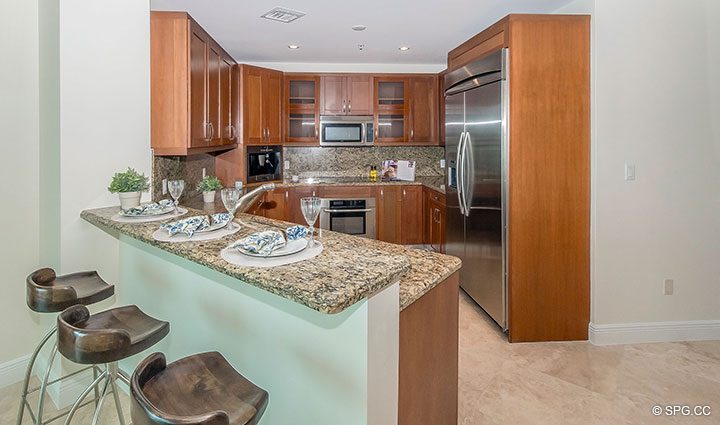 Chef's Kitchen inside Residence 4B at Aria at Las Olas, Luxury Waterfront Condos on Hendricks Isle in Fort Lauderdale, Florida 33301