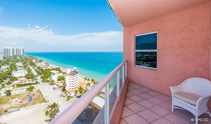 Master Bed Terrace View from Residence 20E, Tower 2 at The Palms, Luxury Oceanfront Condominiums Fort Lauderdale, Florida 33305