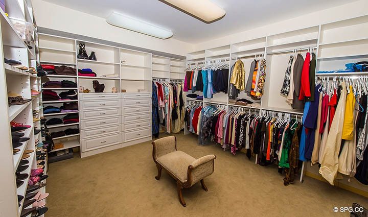 Huge Master Wardrobe in Residence 9B, Tower I at The Palms, Luxury Oceanfront Condos in Fort Lauderdale, Florida 33305.