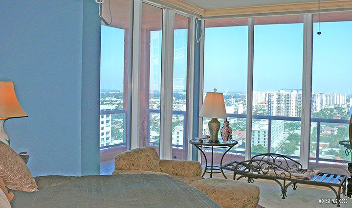 Master Bedroom at Luxury Oceanfront Residence 20B, Tower I, The Palms Condominiums, 2100 North Ocean Boulevard, Fort Lauderdale Beach, Florida 33305, Luxury Seaside Condos