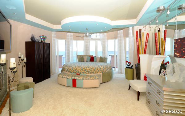 Master Bedroom - Oceanfront Villa VI, The Palms luxury oceanfront condo, 2130 North Ocean Boulevard, Fort Lauderdale Beach, Florida 33305