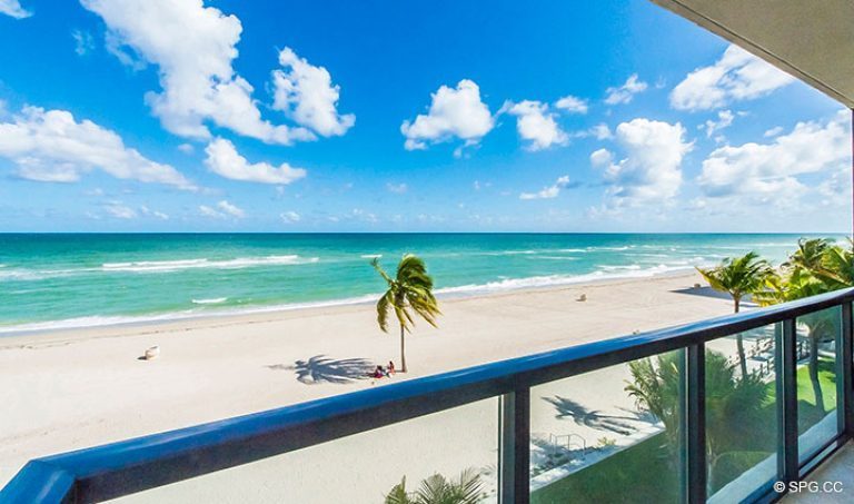 Direct Ocean Views from Residence 4B at Sage Beach, Luxury Oceanfront Condominiums in Hollywood, Florida 33019