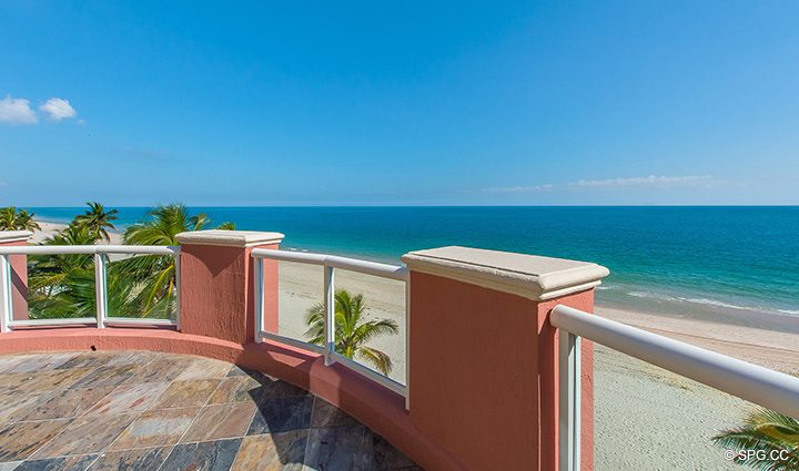 Unobstructed Ocean Views from Oceanfront Villa 1 at The Palms, Luxury Oceanfront Condominiums Fort Lauderdale, Florida 33305