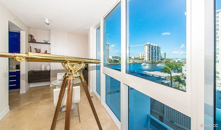 Breakfast Area Views from Residence 504 at La Rive, Luxury Waterfront Condos in Fort Lauderdale, Florida 33304.
