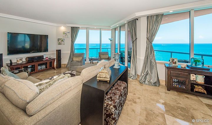 Expansive Ocean Views from Residence 17B, Tower II at The Palms, Luxury Oceanfront Condos in Fort Lauderdale, Florida 33305.
