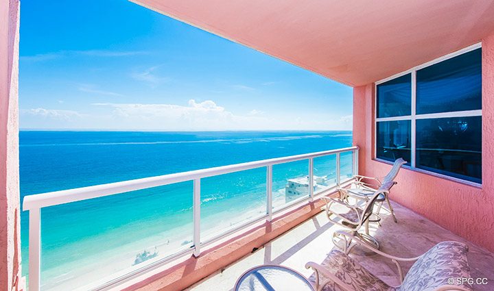 Oceanfront Terrace at Residence 18B, Tower I at The Palms, Luxury Oceanfront Condominiums Fort Lauderdale, Florida 33305