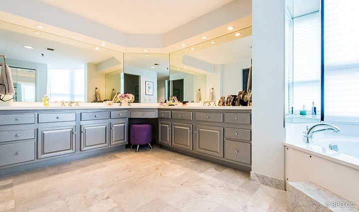Master Bathroom inside Residence 1-101 at Oasis, Luxury Oceanfront Condos in Palm Beach, Florida 33480.