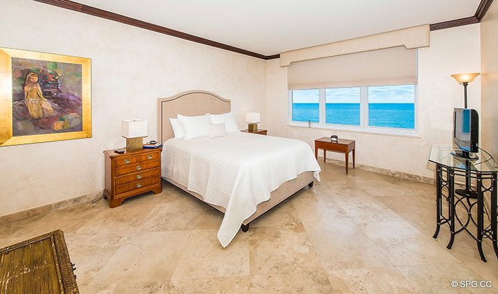 Bedroom with Ocean Views in Residence 12A, Tower I at The Palms, Luxury Oceanfront Condominiums Fort Lauderdale, Florida 33305