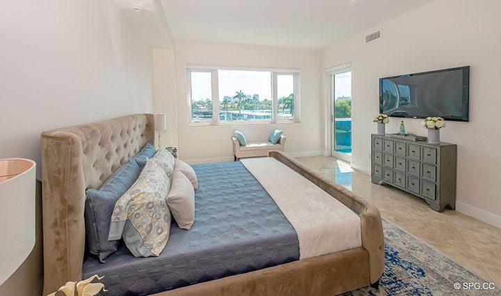 Master Suite inside Residence 4B at Aria at Las Olas, Luxury Waterfront Condos on Hendricks Isle in Fort Lauderdale, Florida 33301