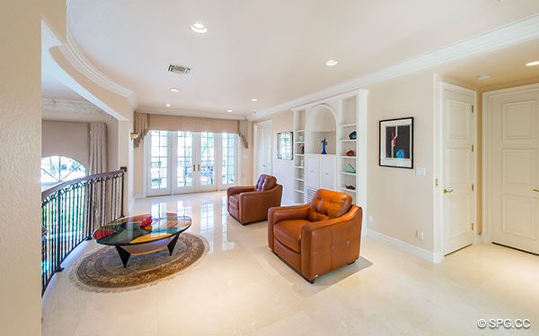 Second Floor Sitting Room inside Luxury Waterfront Estate Home,146 Nurmi Drive, Fort Lauderdale, Florida 33301