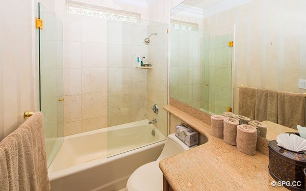 Guest Bathroom inside Luxury Waterfront Estate Home,146 Nurmi Drive, Fort Lauderdale, Florida 33301