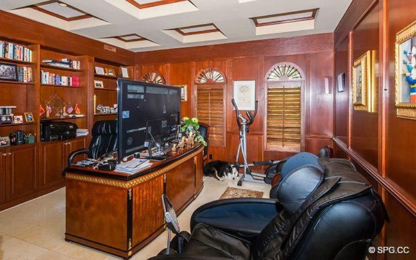 Large Office/Study inside Luxury Waterfront Estate Home,146 Nurmi Drive, Fort Lauderdale, Florida 33301