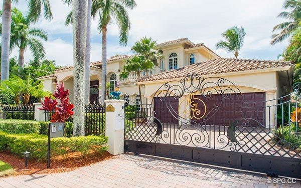 Front Driveway at Luxury Waterfront Estate Home,146 Nurmi Drive, Fort Lauderdale, Florida 33301