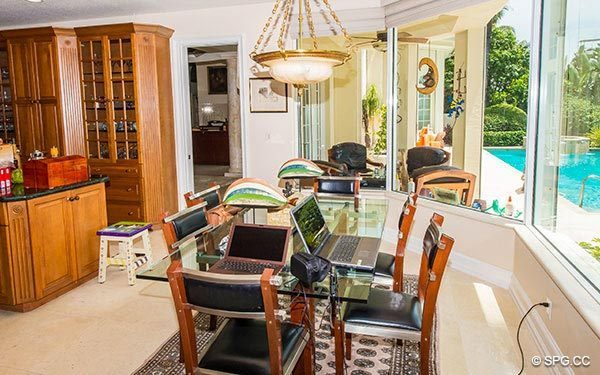 Breakfast Area inside Luxury Waterfront Estate Home,146 Nurmi Drive, Fort Lauderdale, Florida 33301