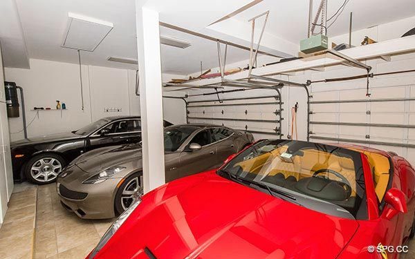Garage inside Luxury Waterfront Estate Home,146 Nurmi Drive, Fort Lauderdale, Florida 33301