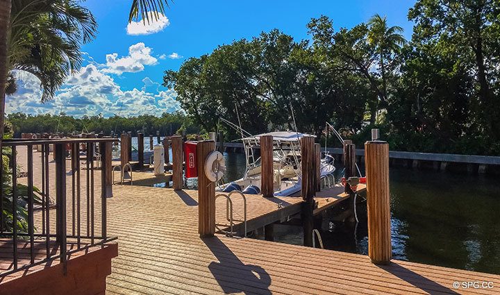 Private Dock for Luxury Waterfront Townhouse 12 at the Sea Ranch Club in Boca Raton, Florida 33431