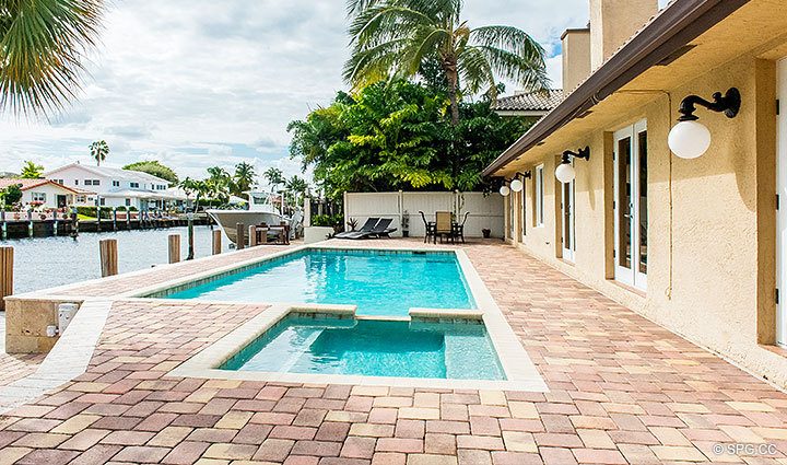 Waterfront Pool for Luxury Waterfront Home, 3208 Northeast 40th Court, Fort Lauderdale, Florida 33308