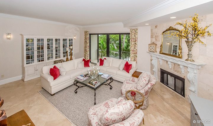 Living Room in Luxury Waterfront Townhouse 12 at the Sea Ranch Club in Boca Raton, Florida 33431