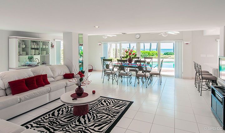 Spacious Living Area in Luxury Estate Home, 2618 North Atlantic Boulevard, Fort Lauderdale, Florida 33308