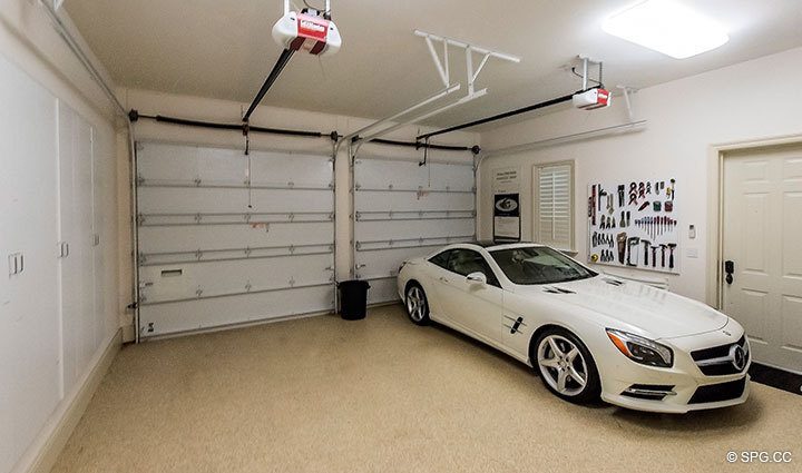 Auto Garage inside Luxury Waterfront Home, 2536 Lucille Drive, Fort Lauderdale, Florida 33316.