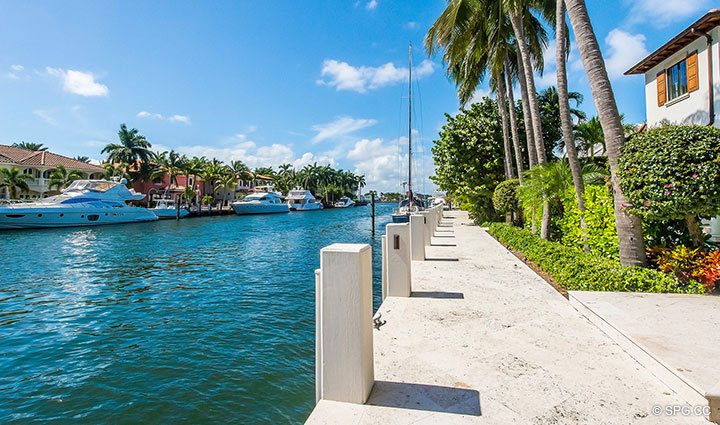 95 Ft Limestone Dock for Luxury Waterfront Home, 2536 Lucille Drive, Fort Lauderdale, Florida 33316.