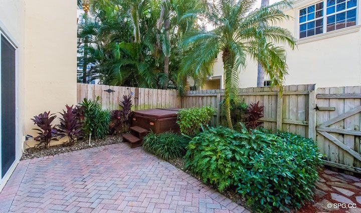 Private Garden with Hot Tub in Residence 4A at 1153 Hillsboro Mile, a Luxury Waterfront Townhome For Sale in Hillsboro Beach