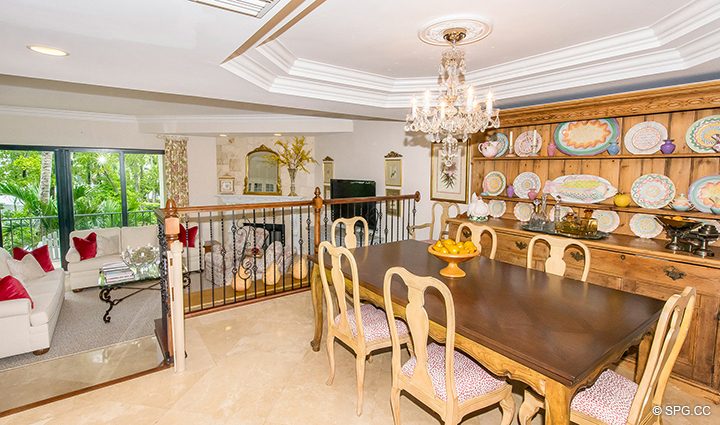 Dining Room in Luxury Waterfront Townhouse 12 at the Sea Ranch Club in Boca Raton, Florida 33431