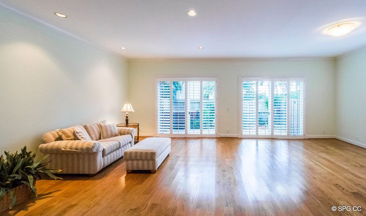 Living Room inside Residence 4A at 1153 Hillsboro Mile, a Luxury Waterfront Townhome For Sale in Hillsboro Beach