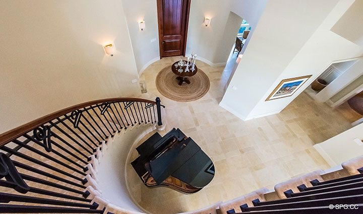 Staircase inside Luxury Waterfront Home, 2536 Lucille Drive, Fort Lauderdale, Florida 33316.