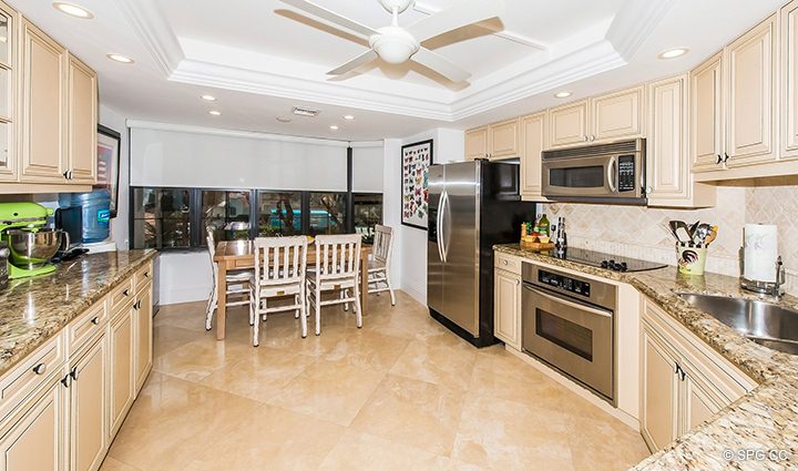 Large Gourmet Kitchen in Luxury Waterfront Townhouse 12 at the Sea Ranch Club in Boca Raton, Florida 33431