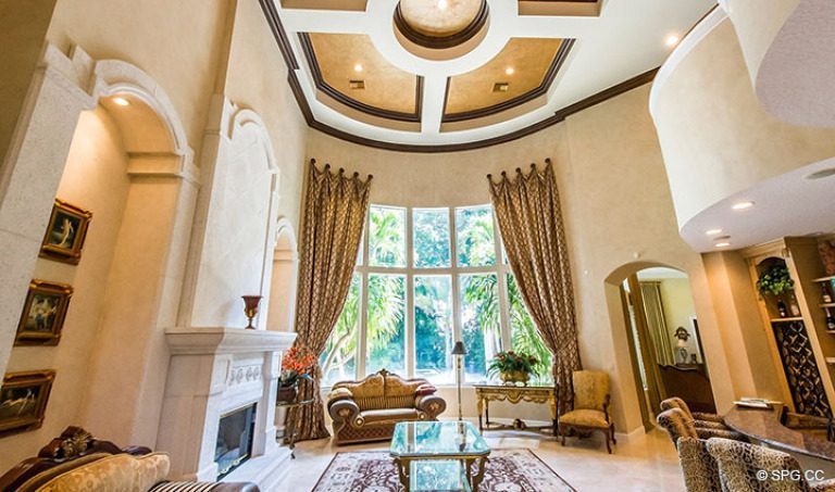 Living Room inside Luxury Estate Home, 16260 Bridlewood Circle, Delray Beach, Florida 33445 
