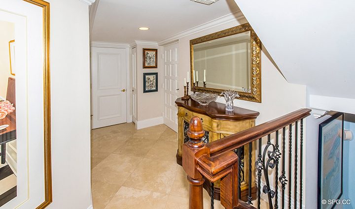 Second Floor Landing in Luxury Waterfront Townhouse 12 at the Sea Ranch Club in Boca Raton, Florida 33431