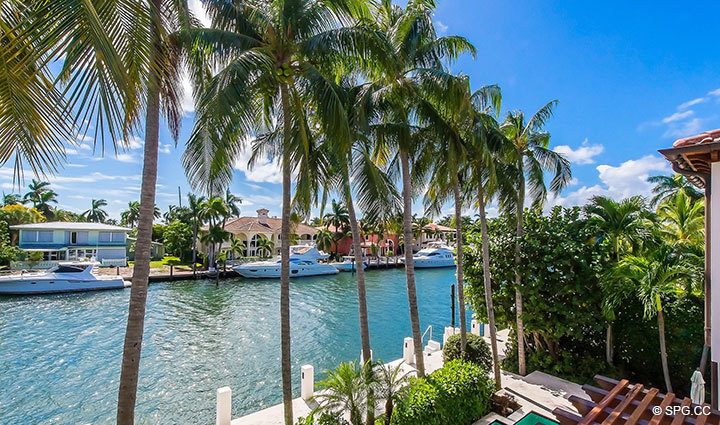 Master Suite Terrace View from Luxury Waterfront Home, 2536 Lucille Drive, Fort Lauderdale, Florida 33316.