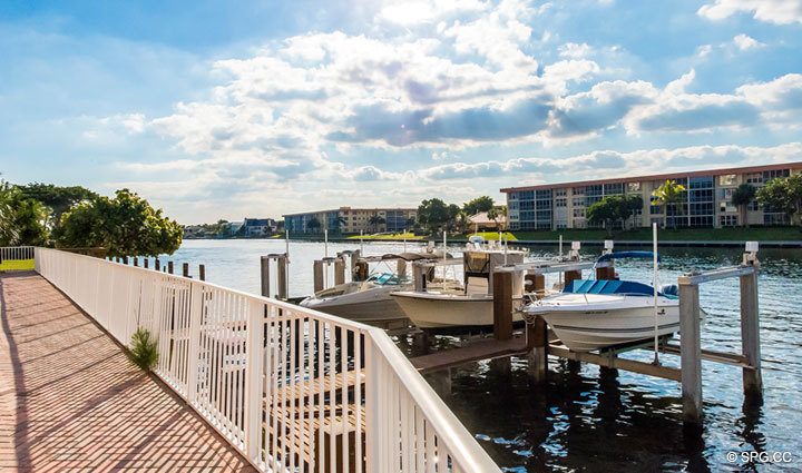 Private Boat Dock for Residence 4A at 1153 Hillsboro Mile, a Luxury Waterfront Townhome For Sale in Hillsboro Beach