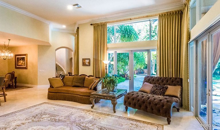 Family Room inside Luxury Estate Home, 16260 Bridlewood Circle, Delray Beach, Florida 33445
