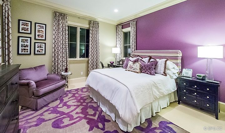 Guest Bedroom inside Luxury Waterfront Home, 2536 Lucille Drive, Fort Lauderdale, Florida 33316.