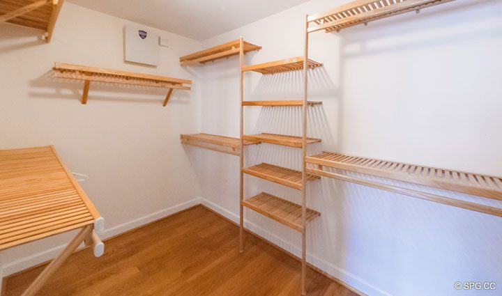Large Walk-In Closet in Residence 4A at 1153 Hillsboro Mile, a Luxury Waterfront Townhome For Sale in Hillsboro Beach
