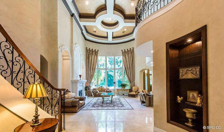 Entry Foyer into Luxury Estate Home, 16260 Bridlewood Circle, Delray Beach, Florida 33445