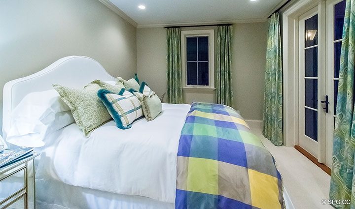Guest Bedroom in Luxury Waterfront Home, 2536 Lucille Drive, Fort Lauderdale, Florida 33316.