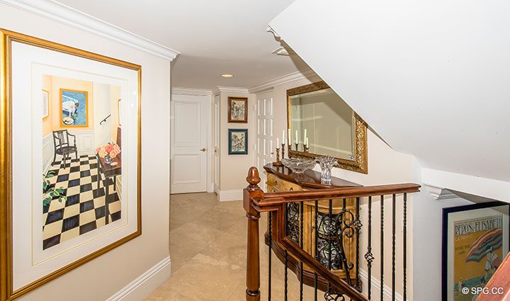 Upstairs Landing in Luxury Waterfront Townhouse 12 at the Sea Ranch Club in Boca Raton, Florida 33431