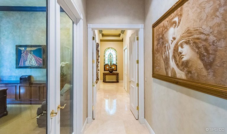 Hallway inside Luxury Estate Home, 16260 Bridlewood Circle, Delray Beach, Florida 33445