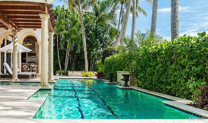 Pool at Luxury Waterfront Home, 2536 Lucille Drive, Fort Lauderdale, Florida 33316.