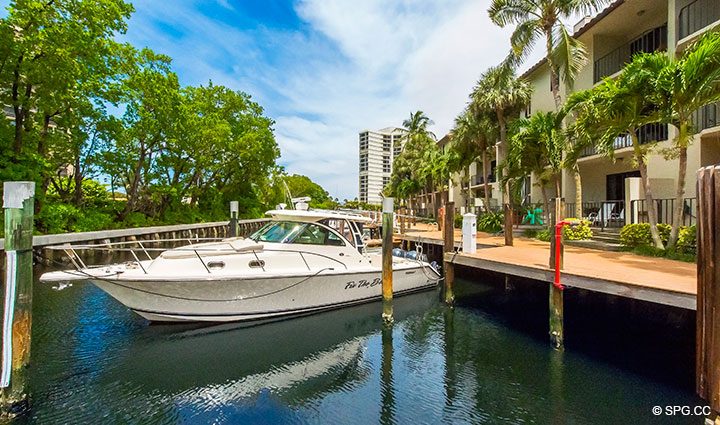 Deeded Boat Dock for Luxury Waterfront Townhouse 12 at the Sea Ranch Club in Boca Raton, Florida 33431