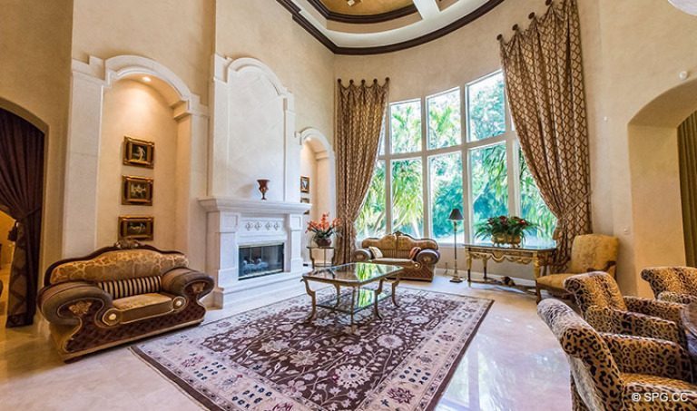 Grand Living Room in Luxury Estate Home, 16260 Bridlewood Circle, Delray Beach, Florida 33445