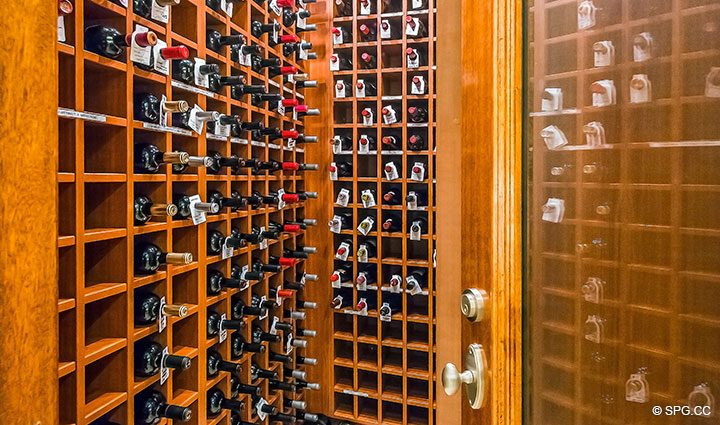 Wine Room inside Luxury Waterfront Home, 2536 Lucille Drive, Fort Lauderdale, Florida 33316.